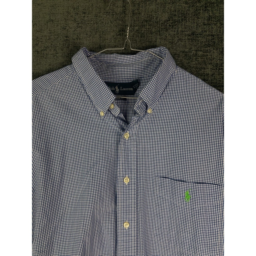 VTG Polo Ralph Lauren Shirt Mens Gingham Button Down Classic‎ Fit